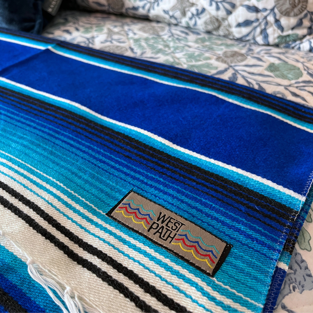 Blue Serape Isla Blanket - OVERLANDERS Outfitter