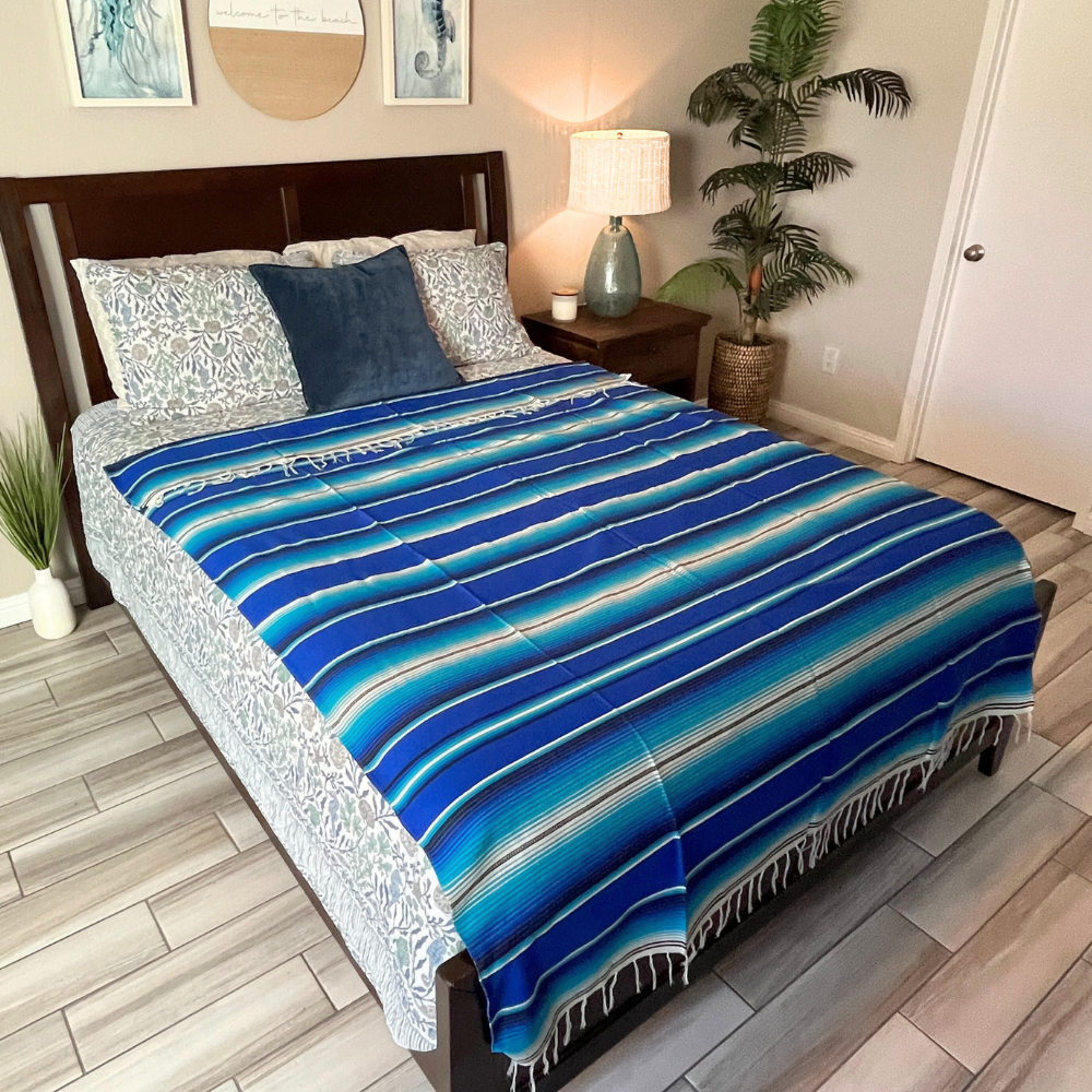 Blue Serape Isla Blanket - OVERLANDERS Outfitter