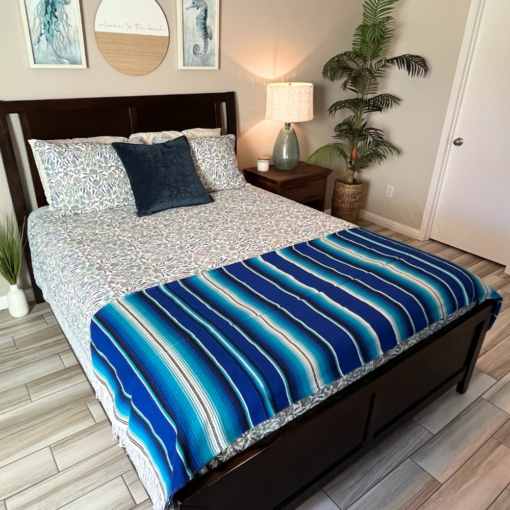 Blue Serape Isla Blanket - OVERLANDERS Outfitter