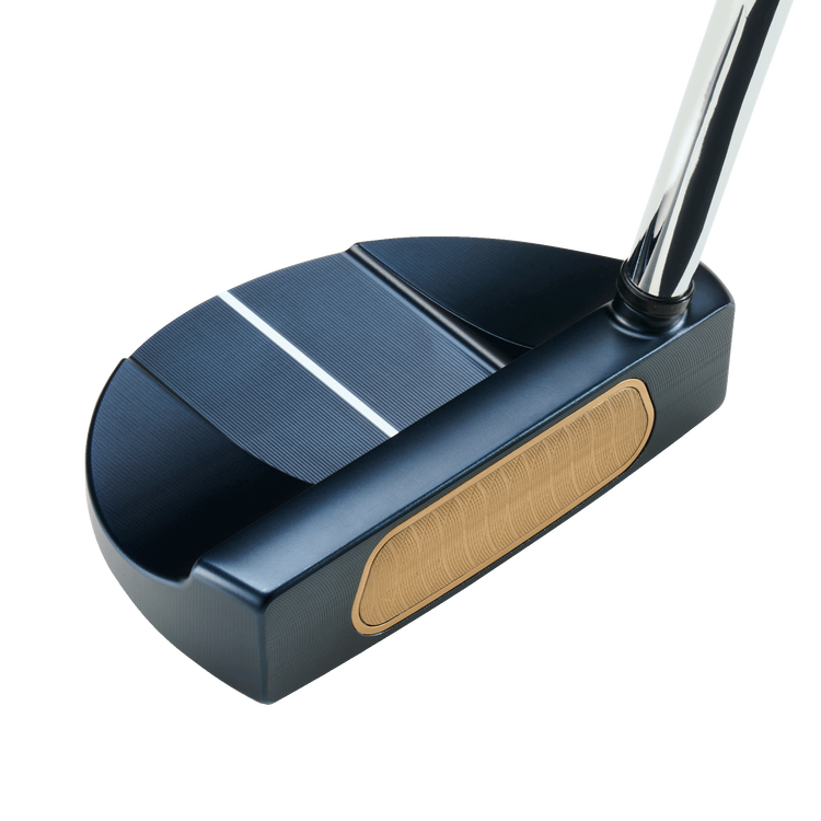 Odyssey AI-ONE MILLED SIX T DB Putter by ParWestGolf, close-up of the milled face and sleek design for improved putting accuracy.