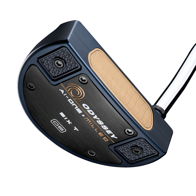Odyssey AI-ONE MILLED SIX T double-bend putter by ParWestGolf, showing the face and sleek design of the golf club.