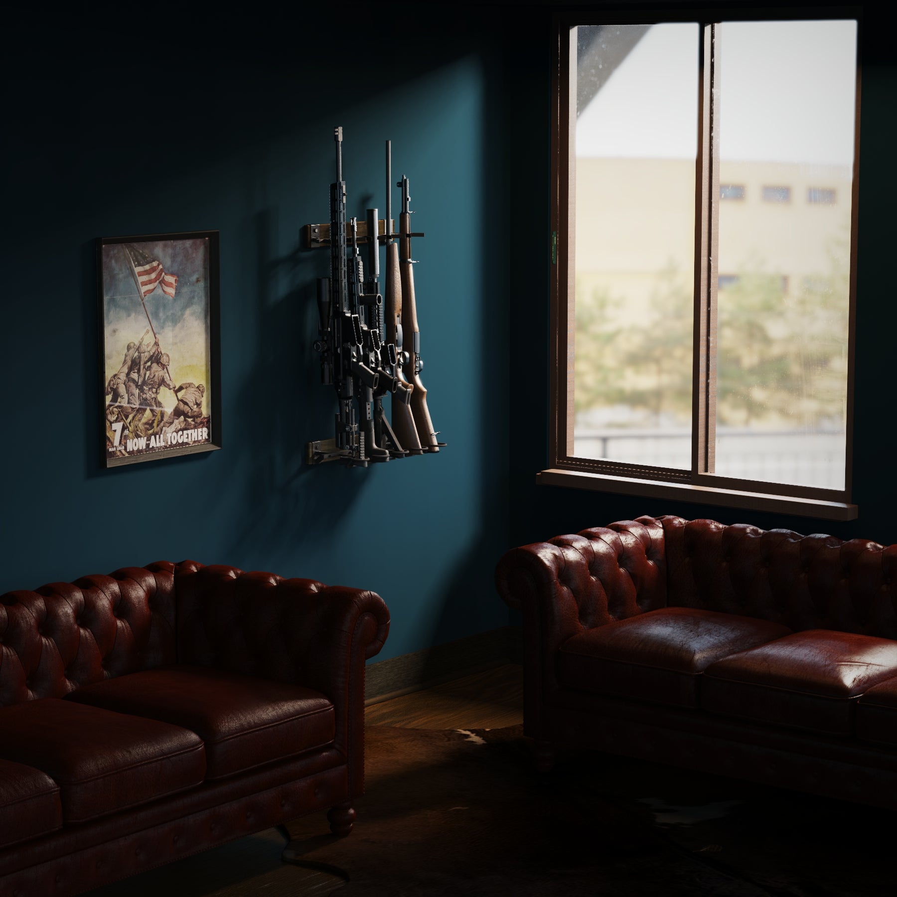 FORGE Firearm Rack | Wall Mount Display | 5 Slots - OVERLANDERS Outfitter