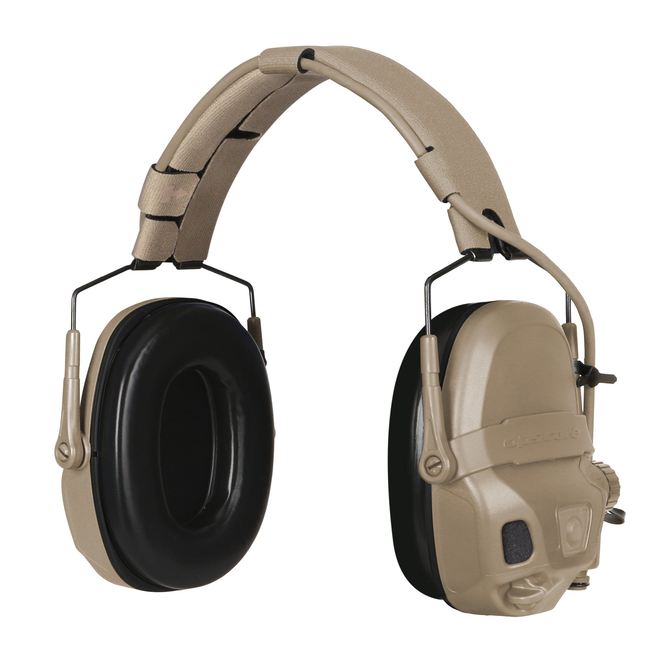 HCC Tactical AMP Communication Headset Lite with hearing protection and communication capabilities, designed for tactical use.