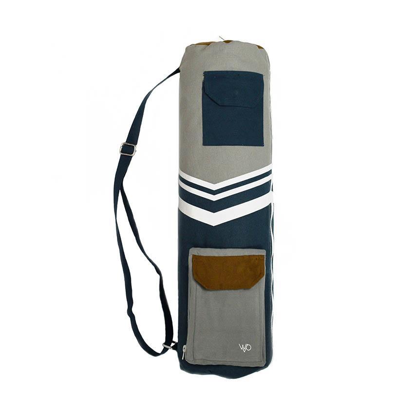 Organic Yoga Mat Bag - Blue & Grey - OVERLANDERS Outfitter