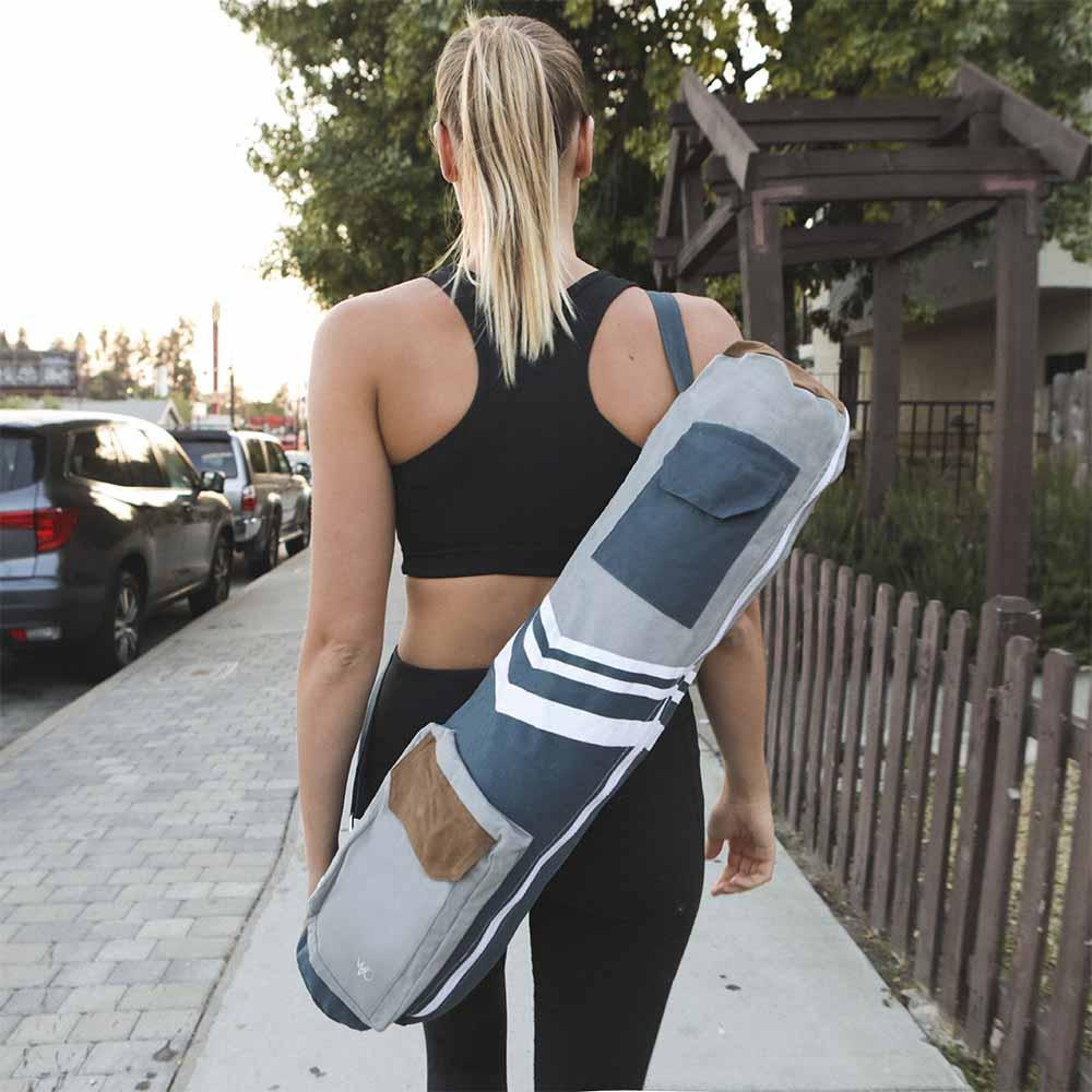 Organic Yoga Mat Bag - Blue & Grey - OVERLANDERS Outfitter