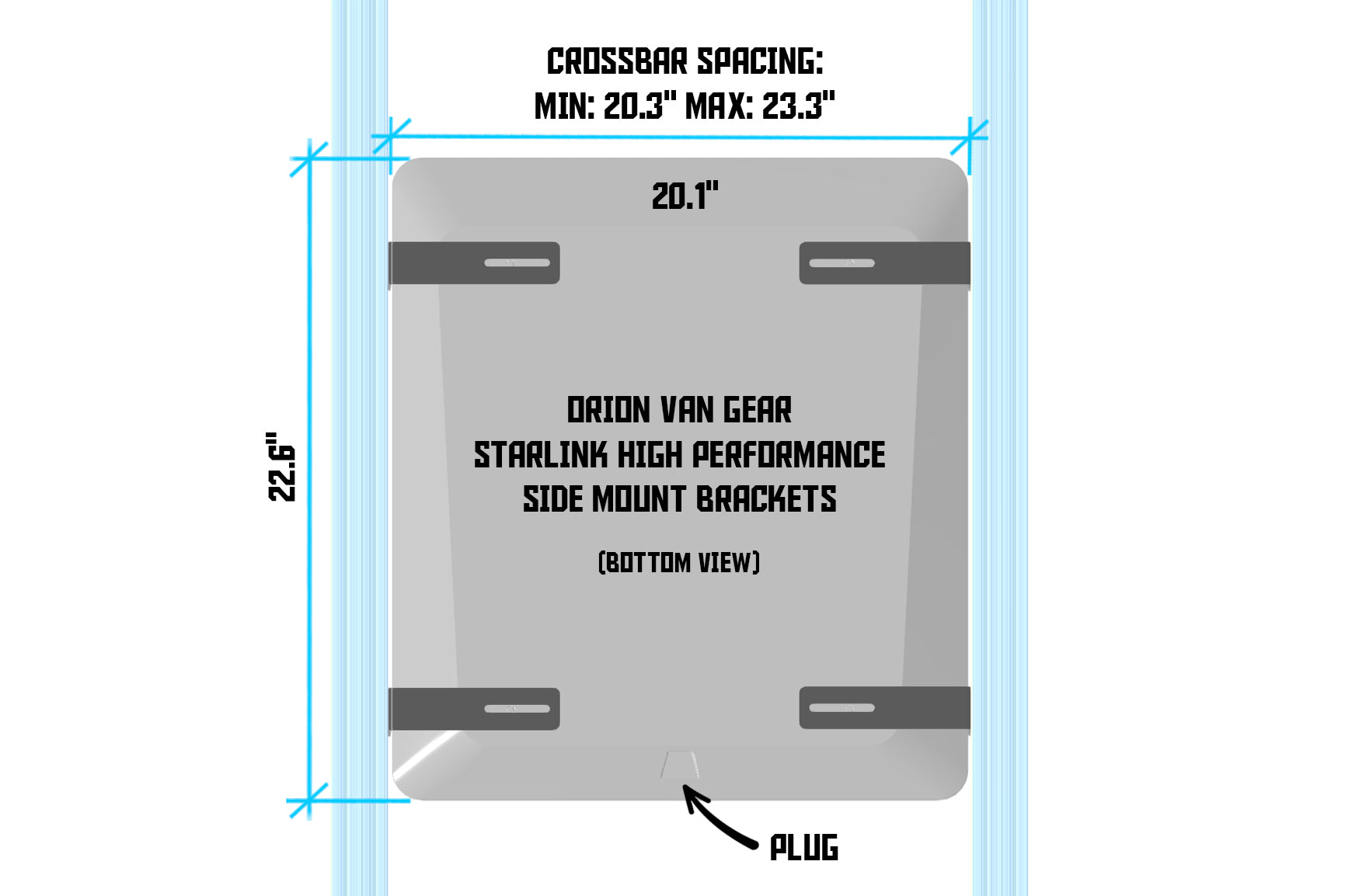 Gen 1 Flat High Performance Starlink Mounting Brackets - OVERLANDERS Outfitter