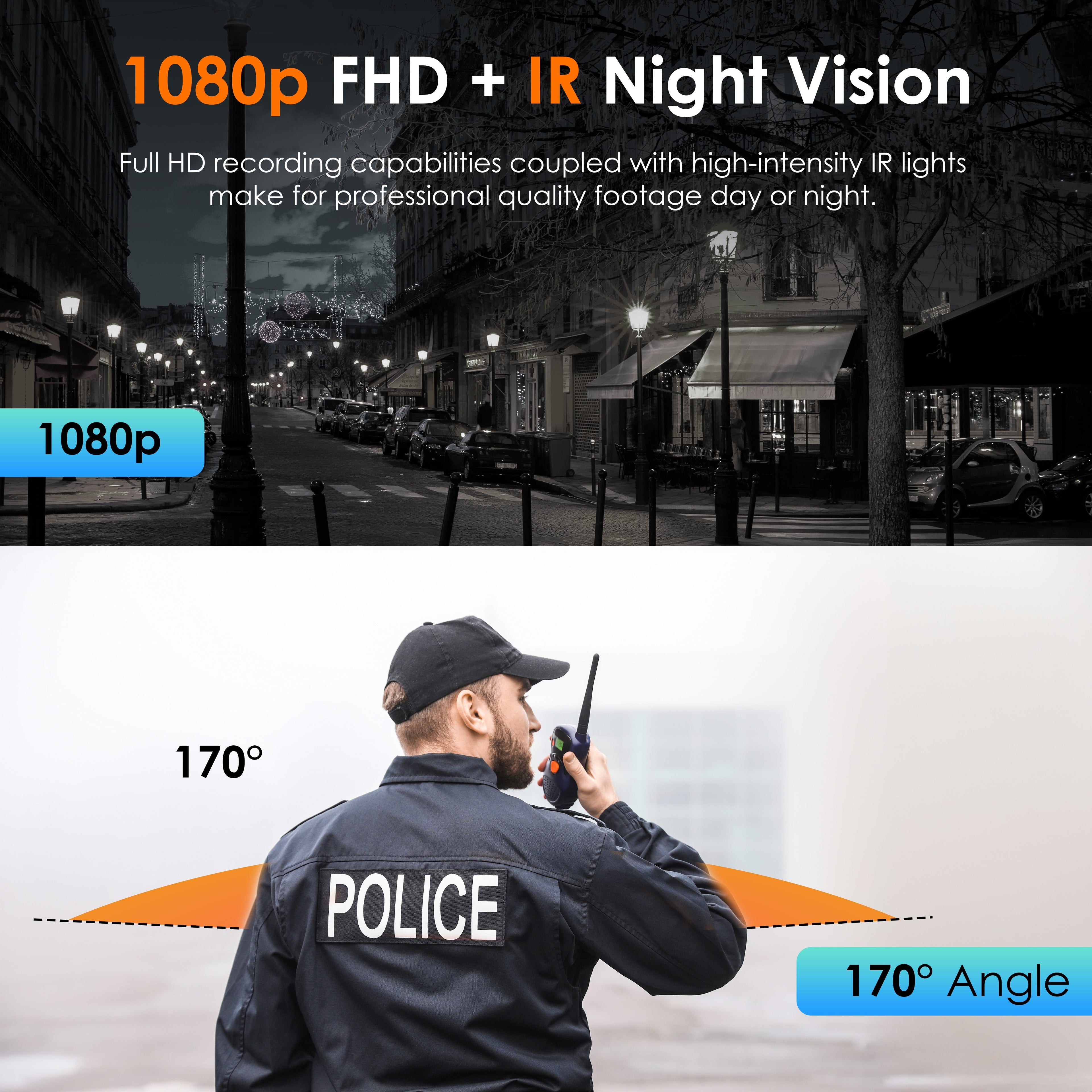 Rexing P3 Mini FHD outdoor body camera showing compact design with clip and lens, capturing high-definition 1080p video footage.