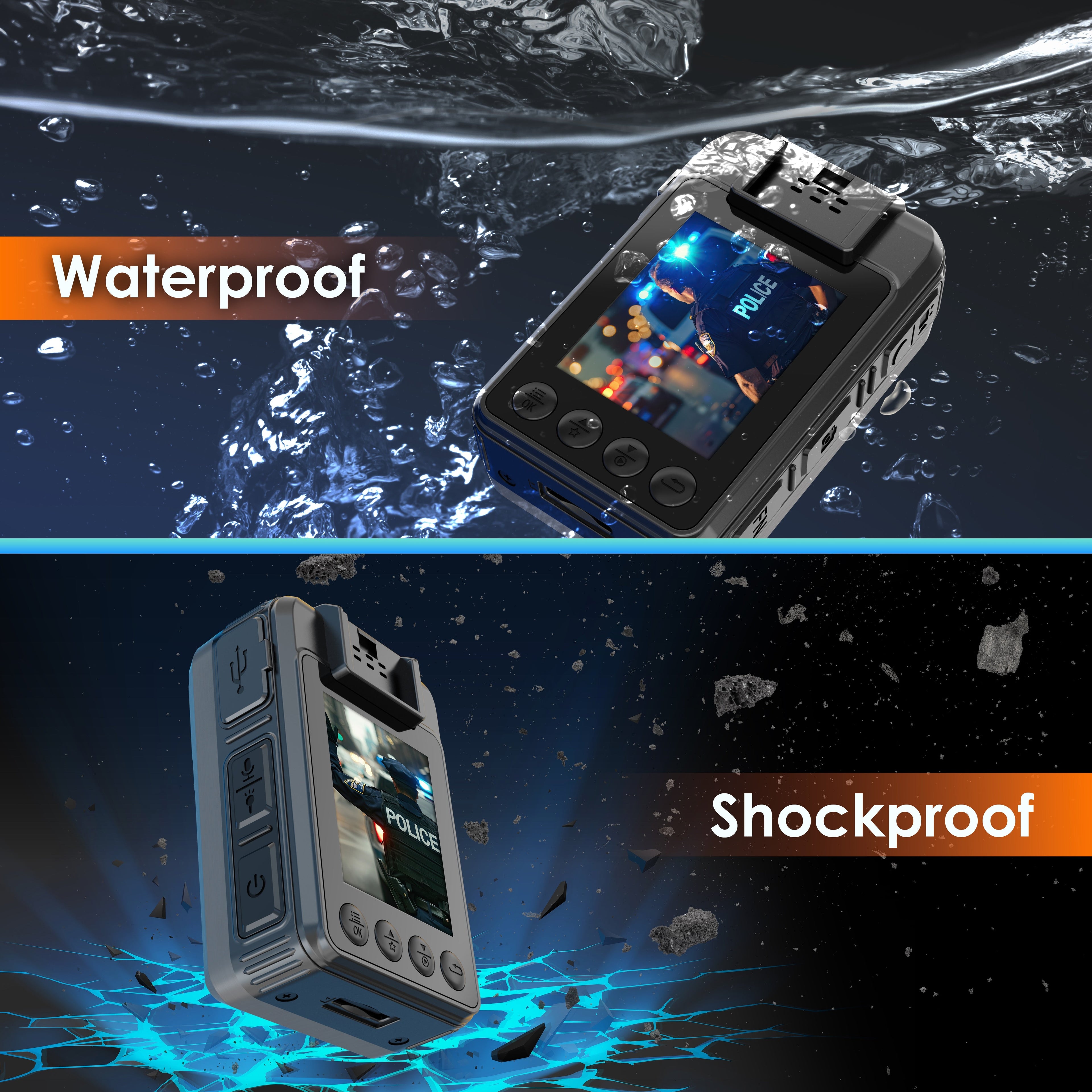 Rexing P3 Mini FHD outdoor body camera showing compact design with 1080p video recording and mounting clip.