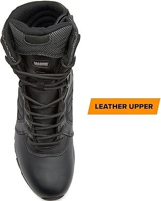 Magnum Boots MAG LYNX 8-inch police tactical boot with leather upper and waterproof design, suitable for law enforcement professionals.