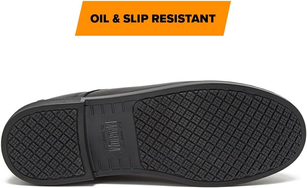 Magnum Boots ACTIVE DUTY Oxford men's work shoe with slip-resistant outsole and durable leather upper, suitable for work environments.