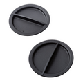 Two Flame King replacement caps for dual propane tank covers, designed for secure fit and easy access.