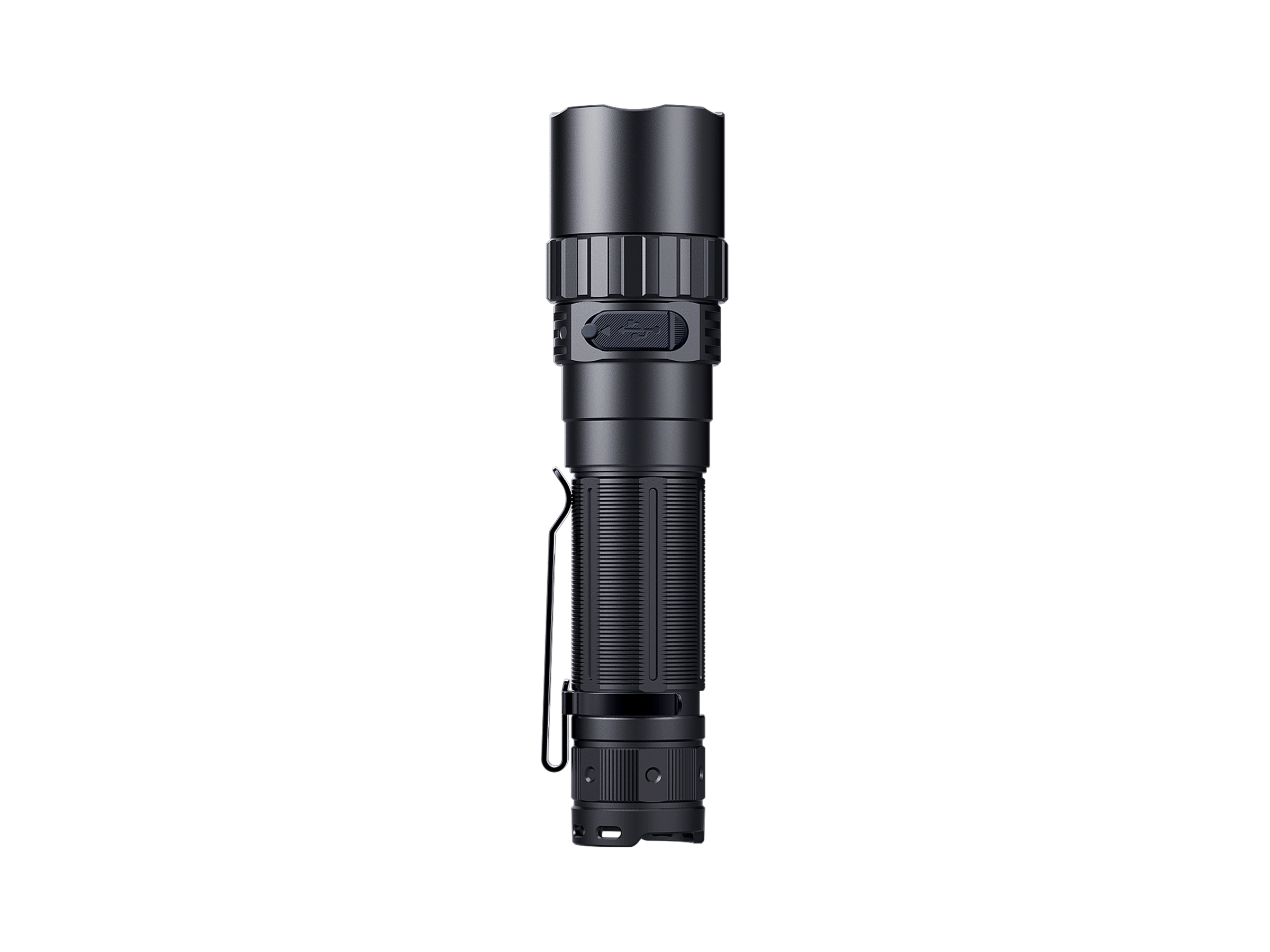 Fenix PD40R V3 tactical flashlight with a sleek design, rechargeable feature, and bright LED light output.