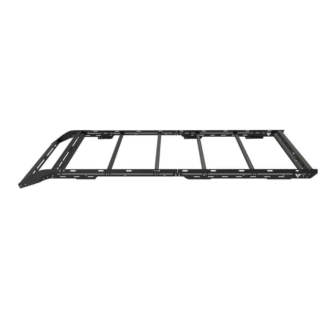 The Van Mart Sprinter Scout Rack 144 mounted on a van, showcasing its sturdy design and functional features.