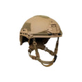 Hard Head Veterans ATE GEN2 ballistic helmet in tan with high-cut design, NIJ IIIA rated for ballistic protection.