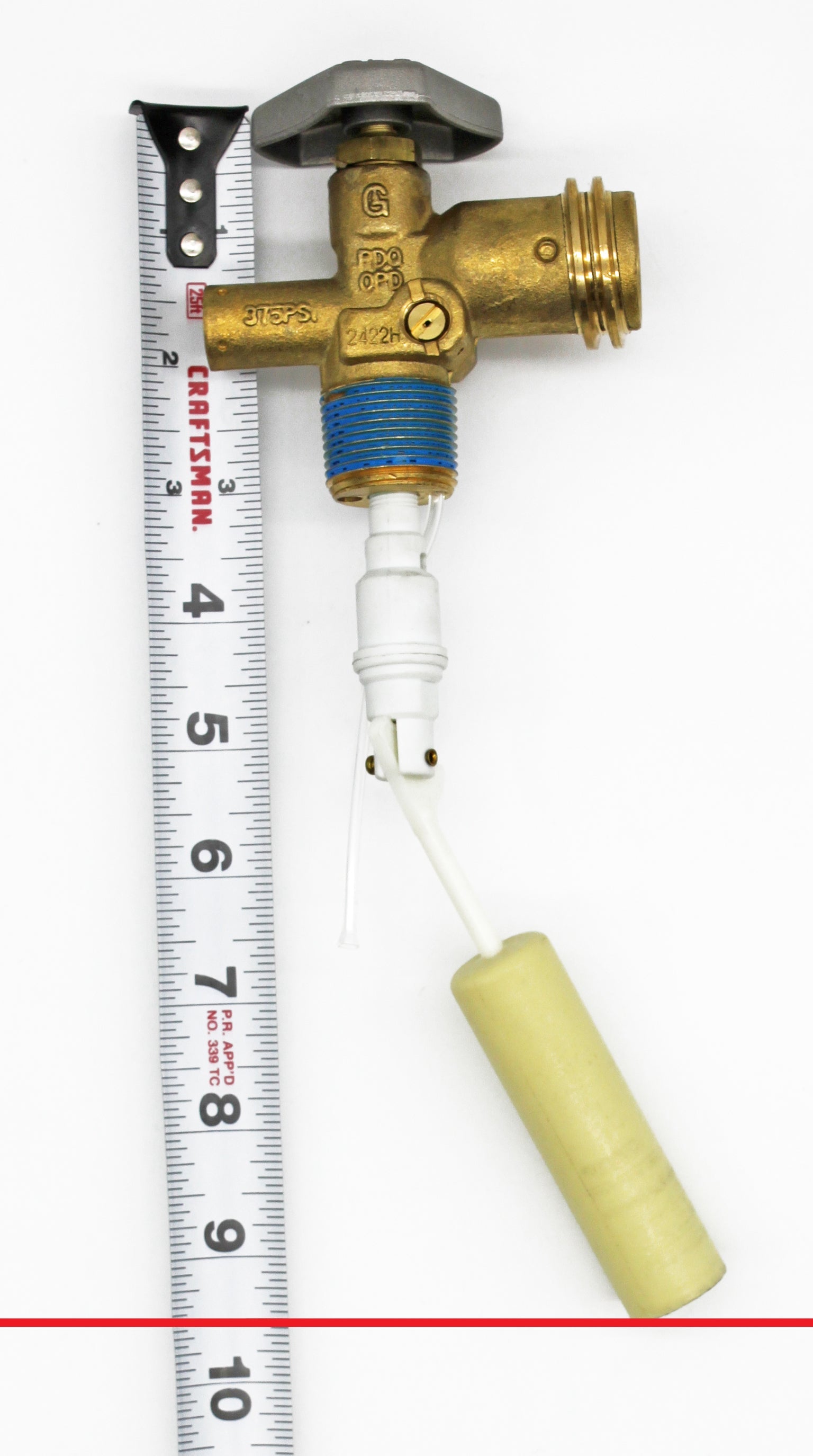 Flame King 20lb OPD valve for horizontal and hog propane cylinders, propane accessory for safe gas cylinder connection