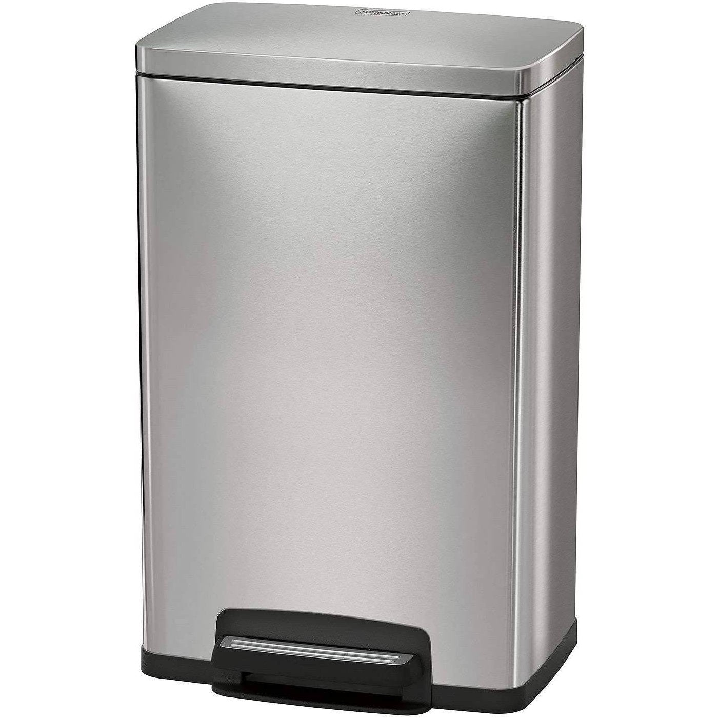 Stainless steel 13-gallon kitchen trash can with step lid by HomePacific, featuring a sleek, modern design and easy foot operation.