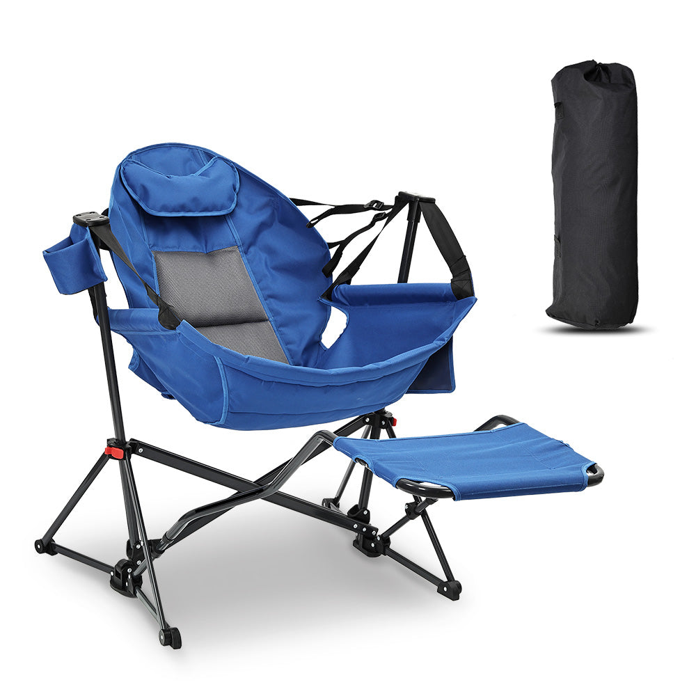 Ainfox Hammock Camping Chair with Footrest, Foldable Portable Rocking Chairs for Adults Outside Swinging Camp for Outdoor Patio Poolside - OVERLANDERS Outfitter