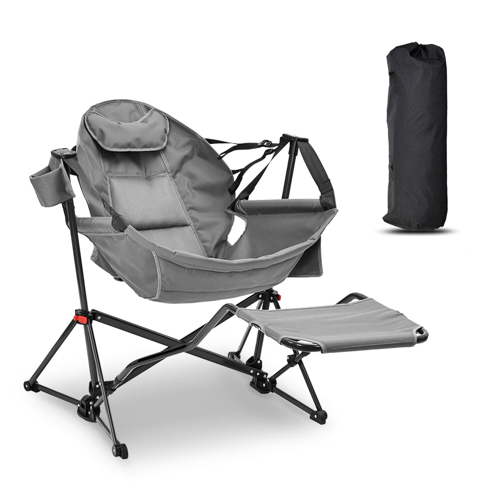 Ainfox Hammock Camping Chair with Footrest, Foldable Portable Rocking Chairs for Adults Outside Swinging Camp for Outdoor Patio Poolside - OVERLANDERS Outfitter