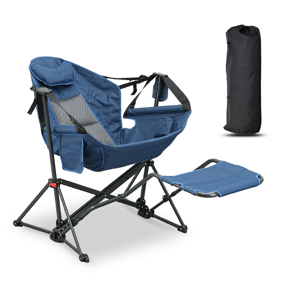 Ainfox Hammock Camping Chair with Footrest, Foldable Portable Rocking Chairs for Adults Outside Swinging Camp for Outdoor Patio Poolside - OVERLANDERS Outfitter