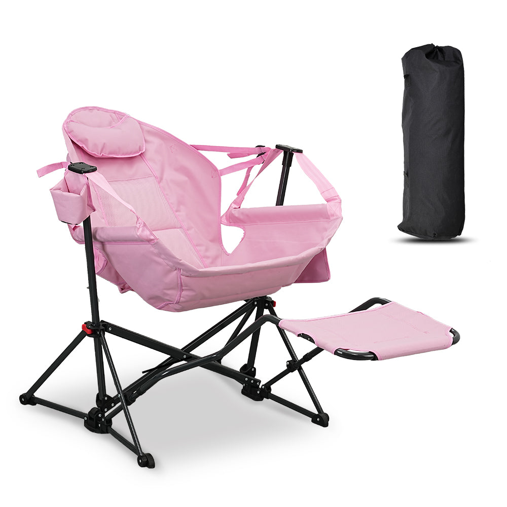 Ainfox Hammock Camping Chair with Footrest, Foldable Portable Rocking Chairs for Adults Outside Swinging Camp for Outdoor Patio Poolside - OVERLANDERS Outfitter