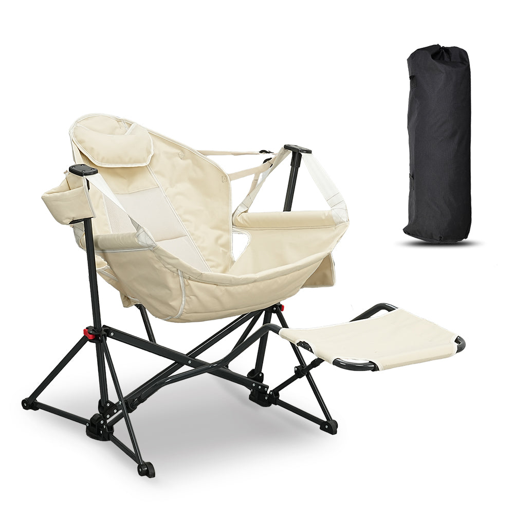 Ainfox Hammock Camping Chair with Footrest, Foldable Portable Rocking Chairs for Adults Outside Swinging Camp for Outdoor Patio Poolside - OVERLANDERS Outfitter