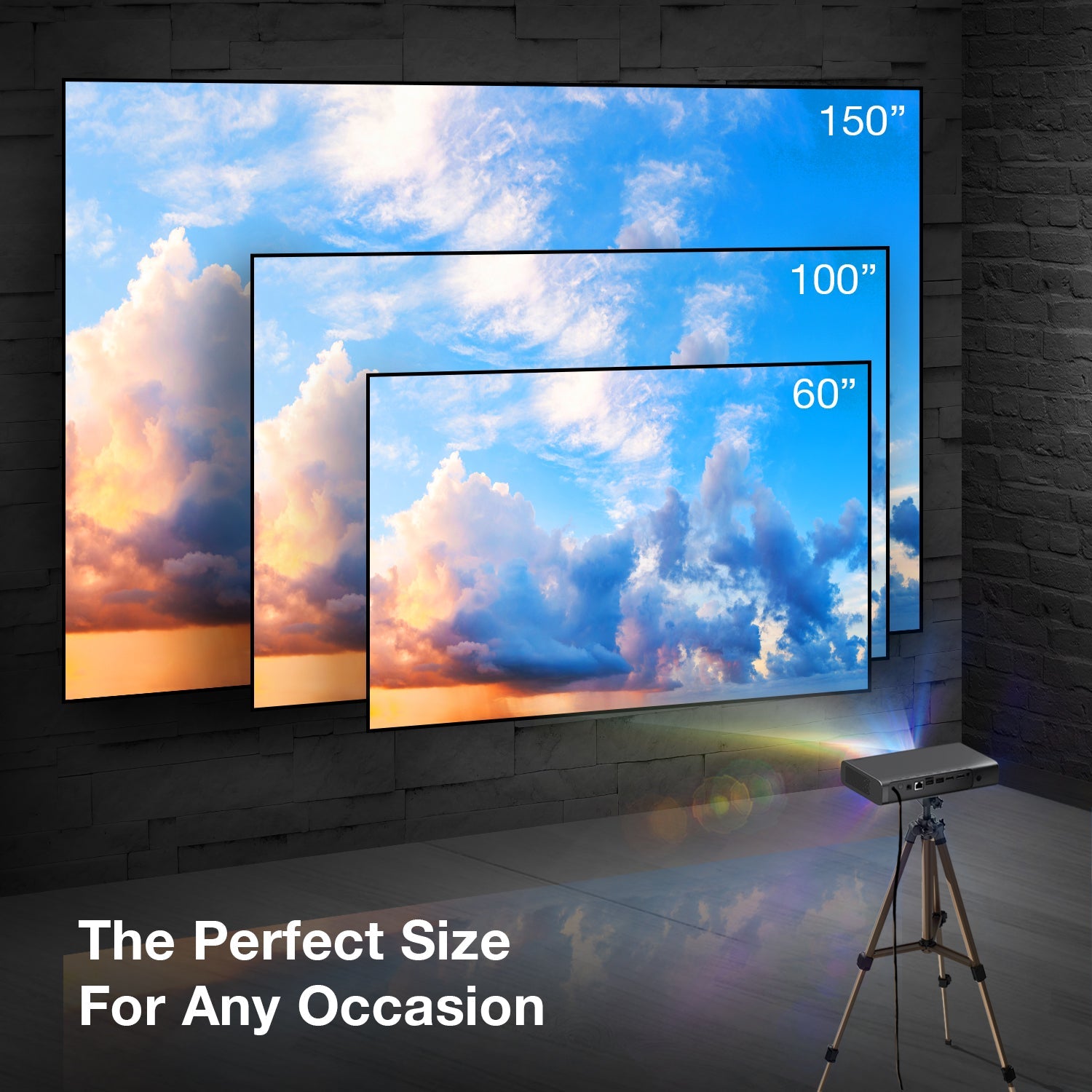 REXING PRD615 Smart Home Projector 750 ANSI Lumens HD - We The Collective