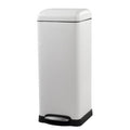 White 8-gallon retro stainless steel step-on trash can by HomePacific with foot pedal and smooth finish for kitchen use