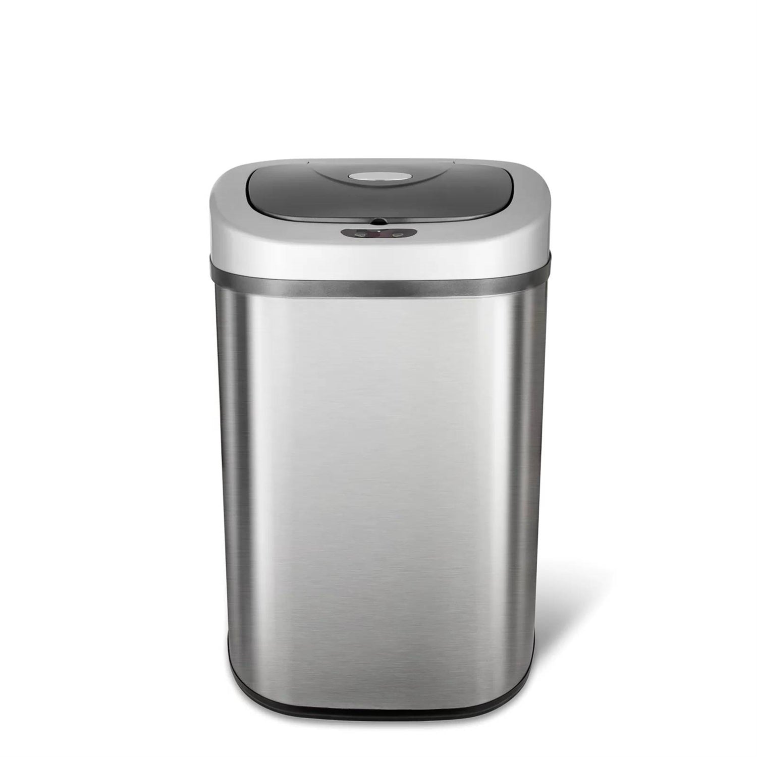 Stainless steel 21-gallon kitchen trash can with motion sensor lid by HomePacific, featuring a sleek, modern design and large capacity.