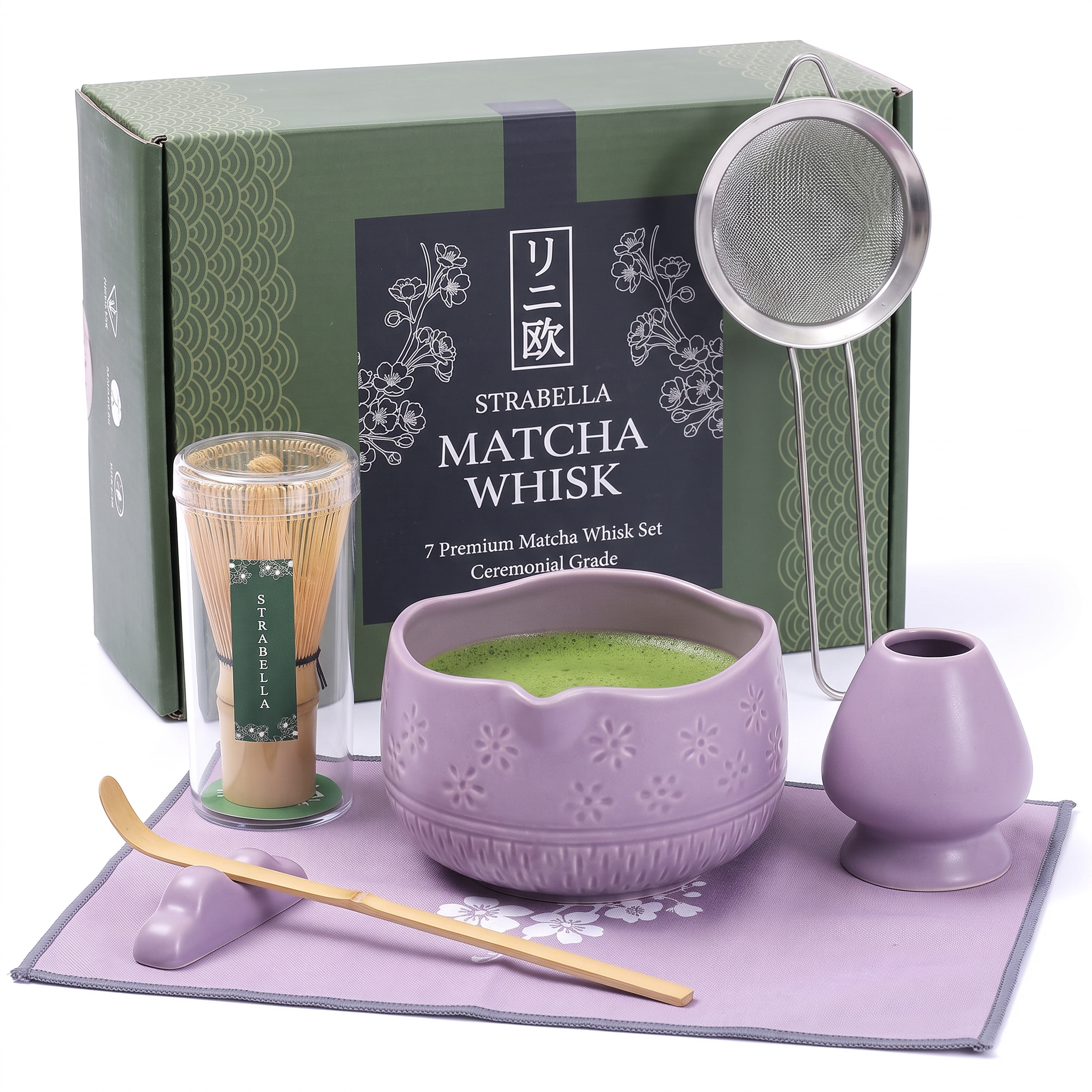 Matcha Whisk Set — Bamboo Chasen + Ceramic Chawan Gift Set