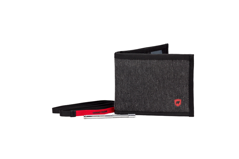GrandTrunk passport wallet, a travel essential with multiple compartments for passports, cards, and travel documents.
