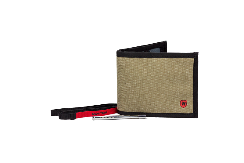 GrandTrunk Passport Wallet, travel essentials with multiple compartments, made of durable material for secure passport and document storage.