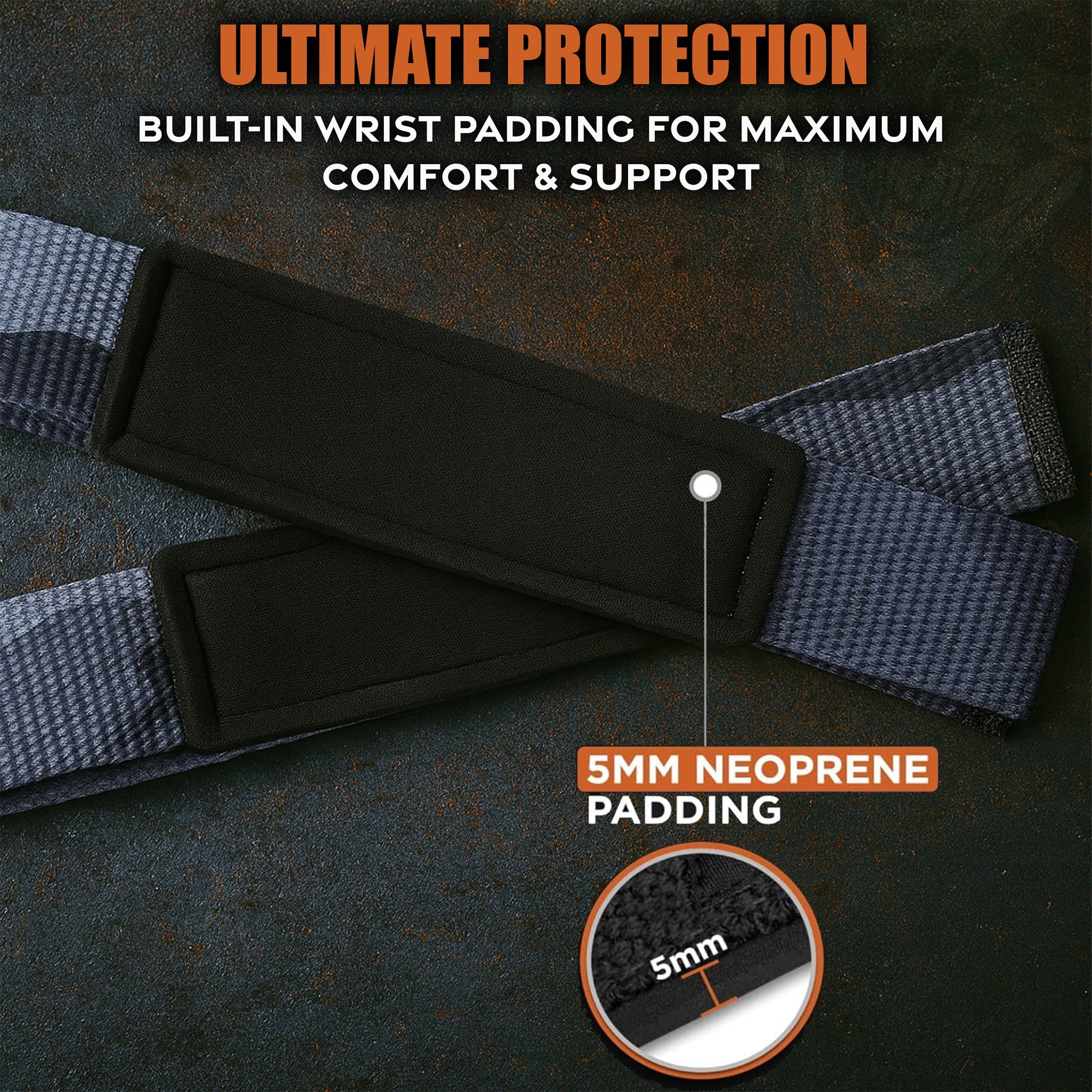 Iron Infidel lifting straps for enhanced grip during weightlifting, shown in a close-up image with padded design.