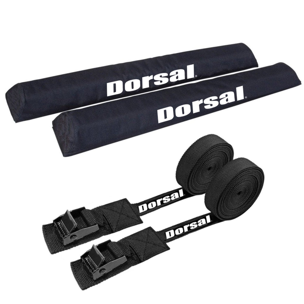 DORSAL Aero Roof Rack Pads with 15 ft Surf Straps - Pack of 4 for Car Surfboard Kayak SUP Long - OVERLANDERS Outfitter