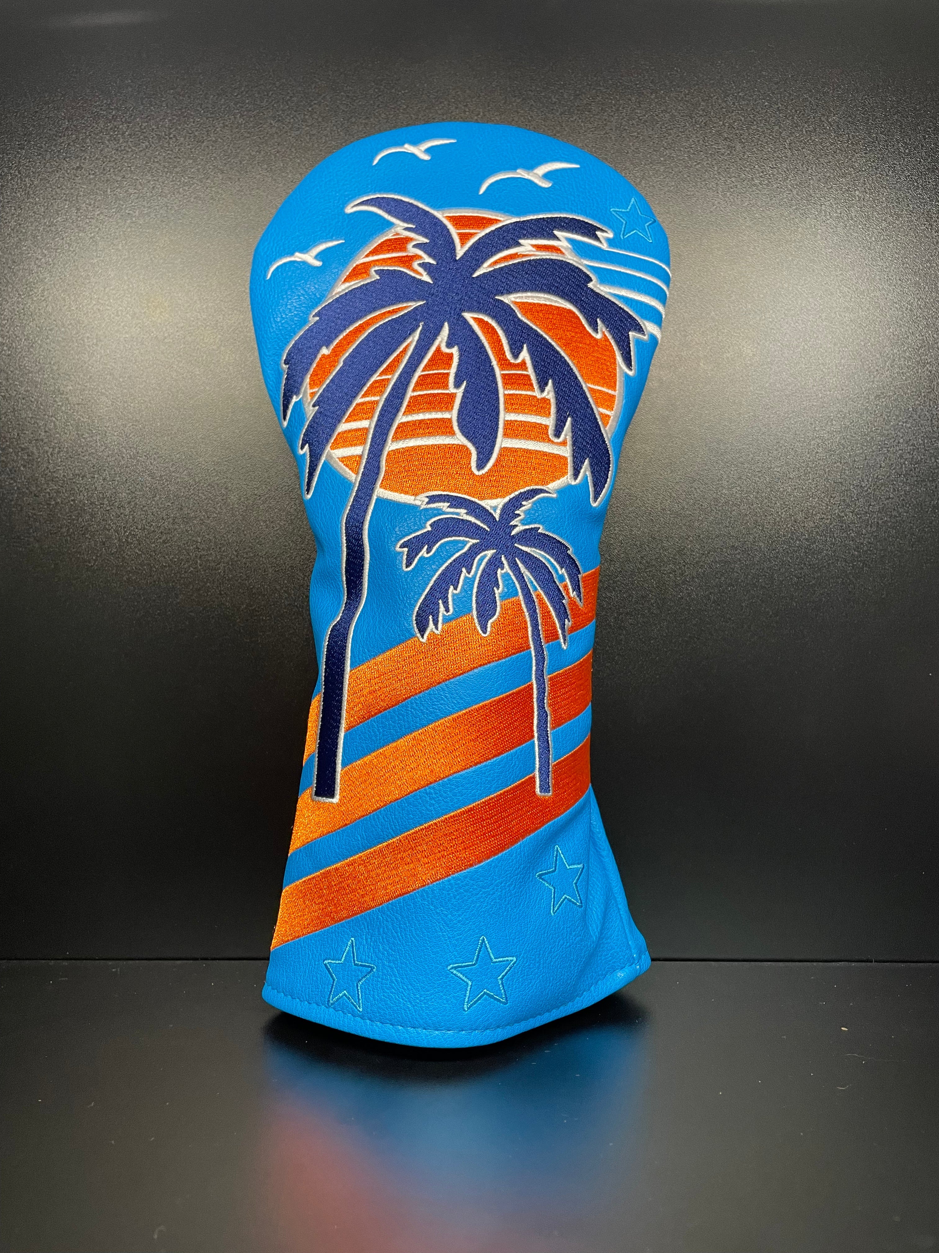 ParWestGolf Palm Tree 1.0 golf club headcover with detailed palm tree design on soft, durable material.