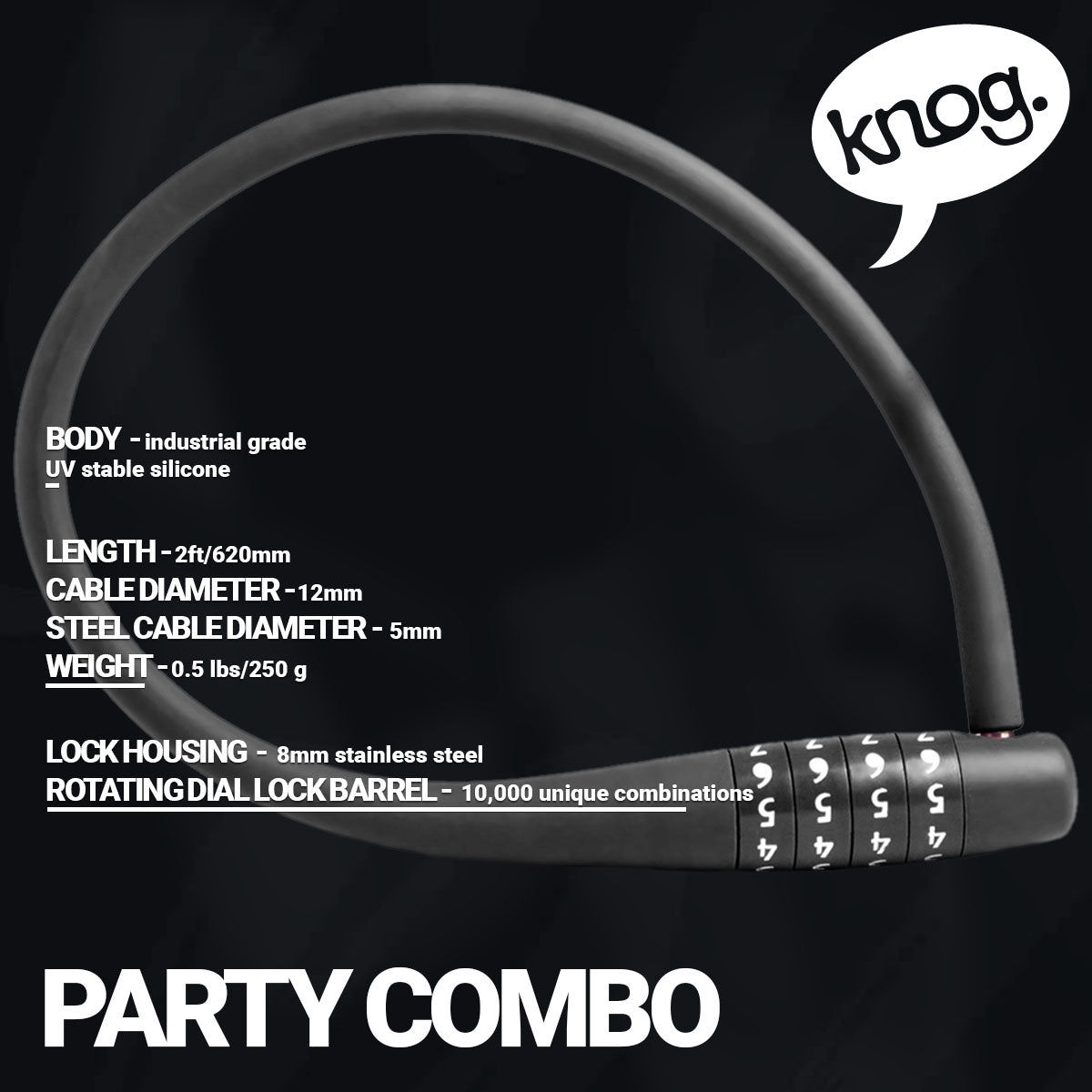 Knog - Party Combo - Cable Lock - OVERLANDERS Outfitter