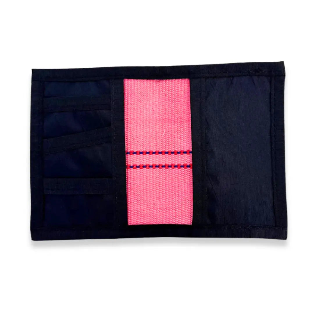 Recycled Firefighter Passport Notebook Wallet Firehose Edition with durable firehose material and multiple compartments for travel essentials.