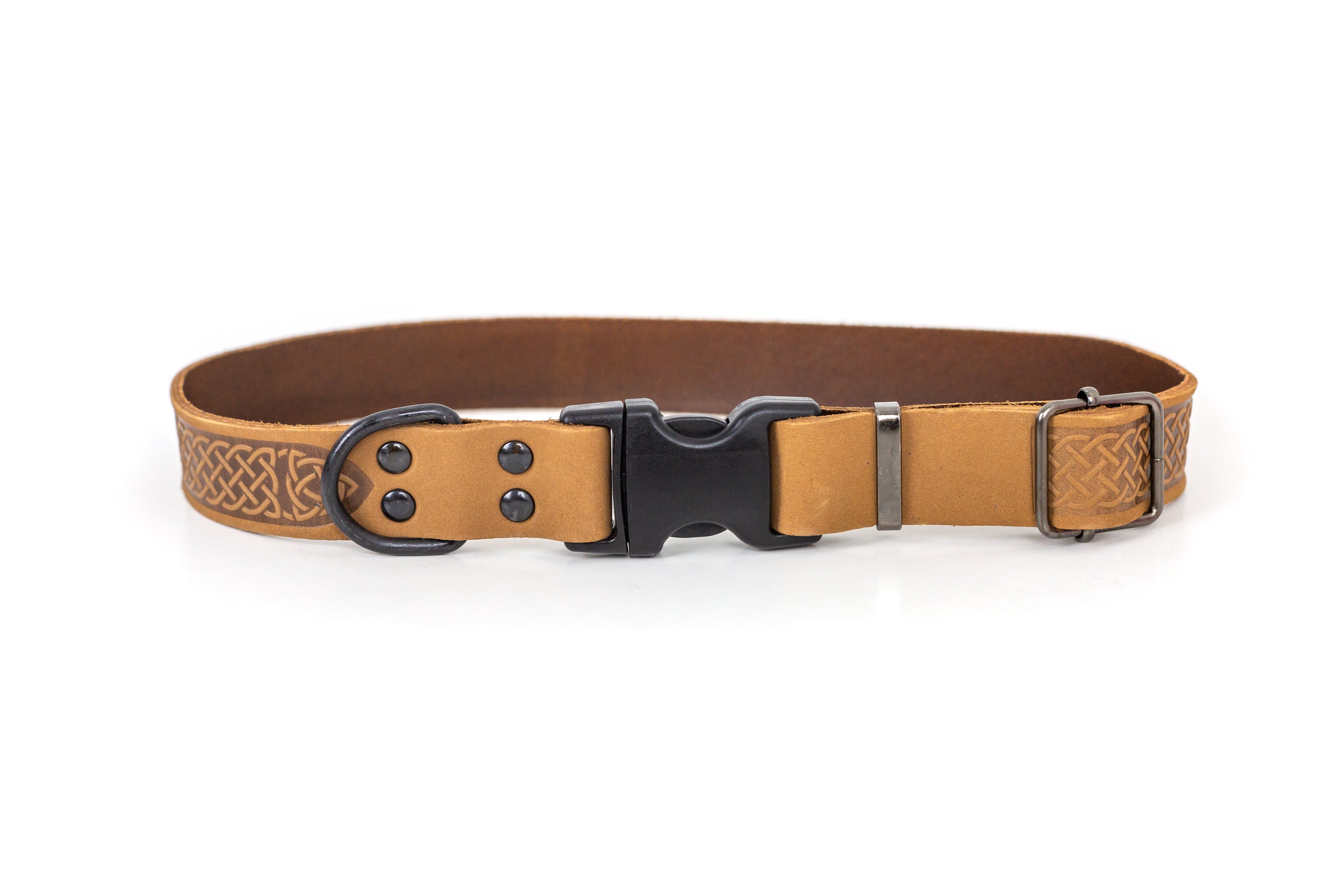 Celtic Sport Khaki Leather Dog Collar - OVERLANDERS Outfitter