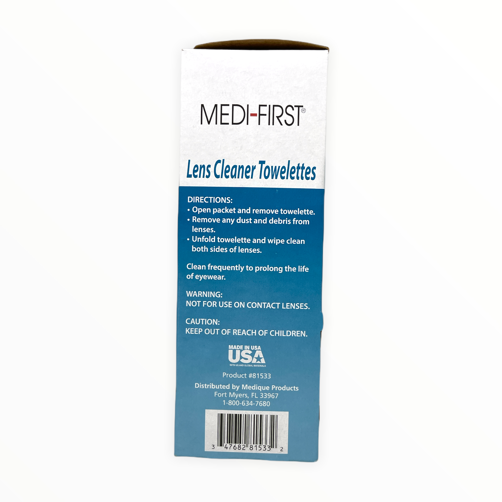 Alpenglow Lens Cleaner Towelettes in a pack, designed for cleaning eyewear and optical surfaces, displayed on a white background.