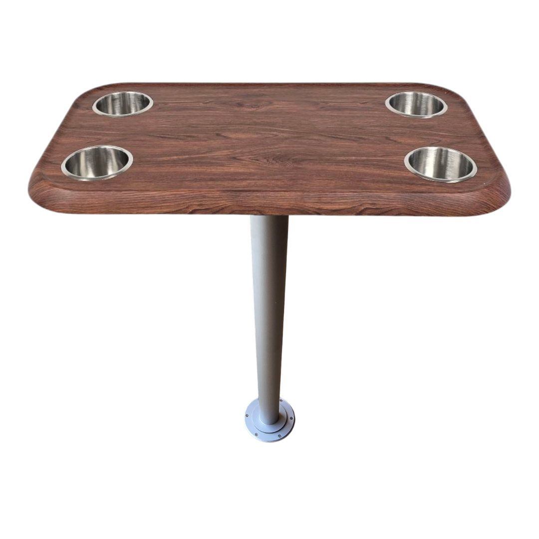 RV Side Tables | RV End Tables - Table Set - 6" Flush Mount Floor Plate / Anti Wobble, Cocktail Design (6 colors) - OVERLANDERS Outfitter