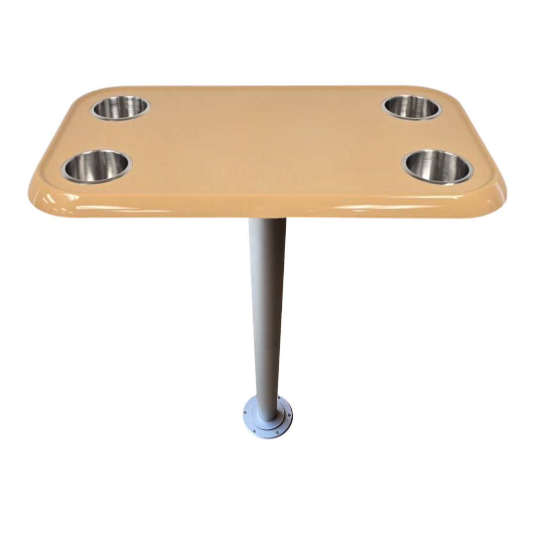 RV Side Tables | RV End Tables - Table Set - 6" Flush Mount Floor Plate / Anti Wobble, Cocktail Design (6 colors) - OVERLANDERS Outfitter