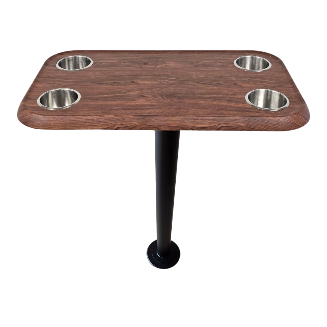 RV Side Tables | RV End Tables - Table Set - 6" Flush Mount Floor Plate / Anti Wobble, Cocktail Design (6 colors) - OVERLANDERS Outfitter