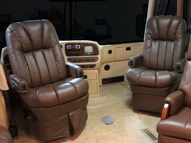 RV Side Tables | RV End Tables - Table Set - 6" Flush Mount Floor Plate / Anti Wobble, Cocktail Design (6 colors) - OVERLANDERS Outfitter