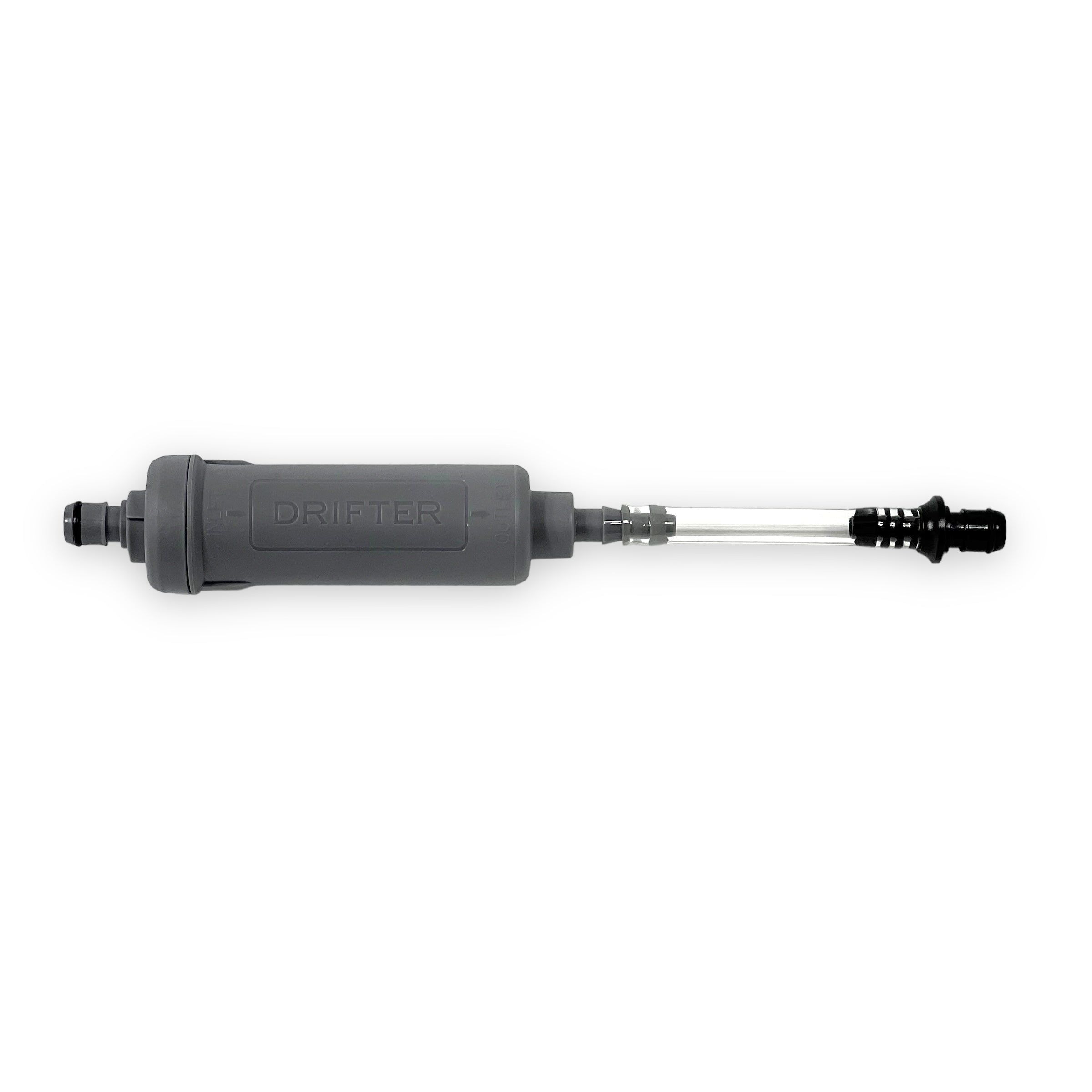 Drifter Traveler water filter with a sleek design, portable size, and attached straw for easy hydration on-the-go.