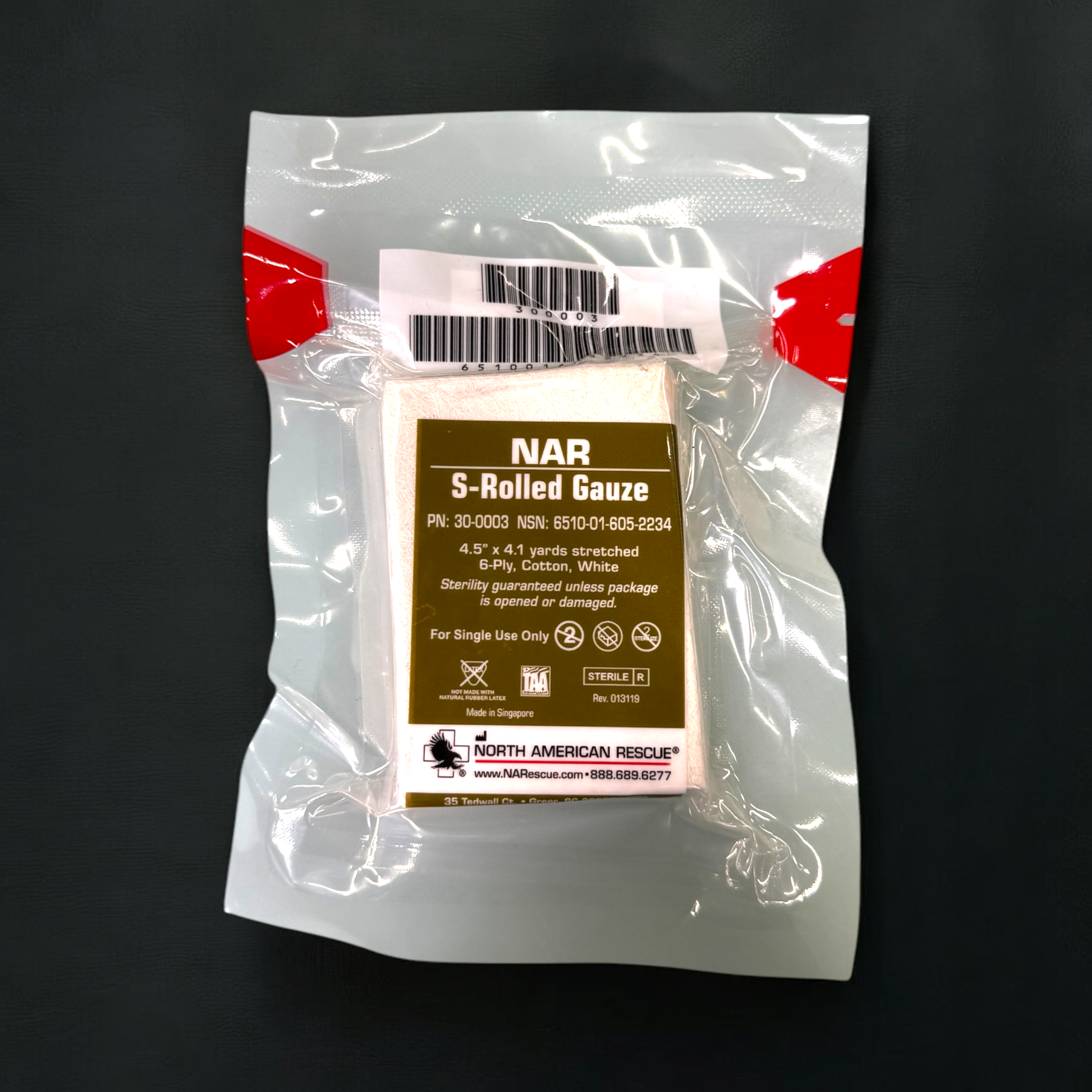 NAR S-Rolled Gauze | Compact Sterile Wound Packing & Bleeding Control 4 yrds. - OVERLANDERS Outfitter