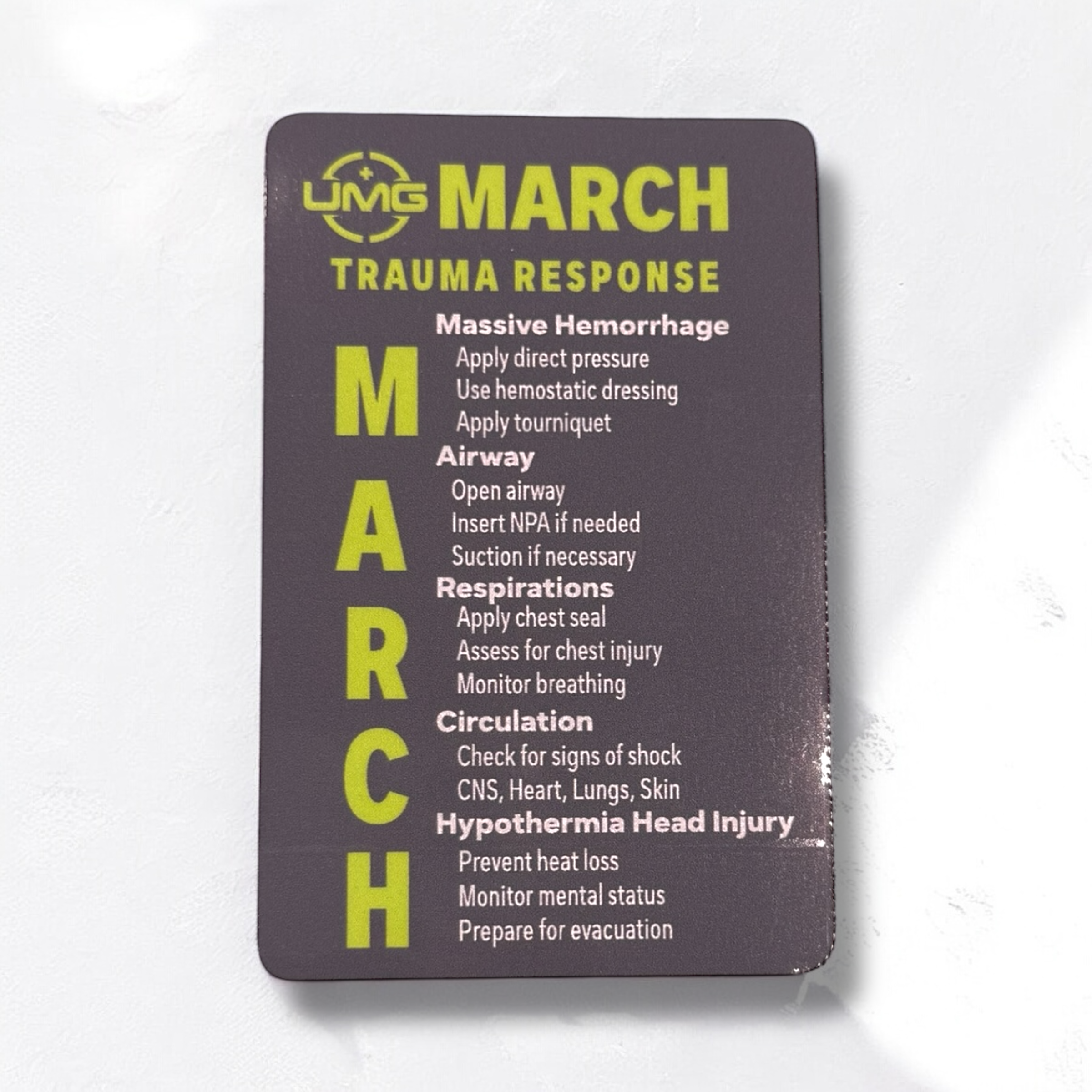 UMG x ONE SHEAR® MARCH Medical Response Label – 4” Tall Vinyl Decal for Trauma Kits - OVERLANDERS Outfitter