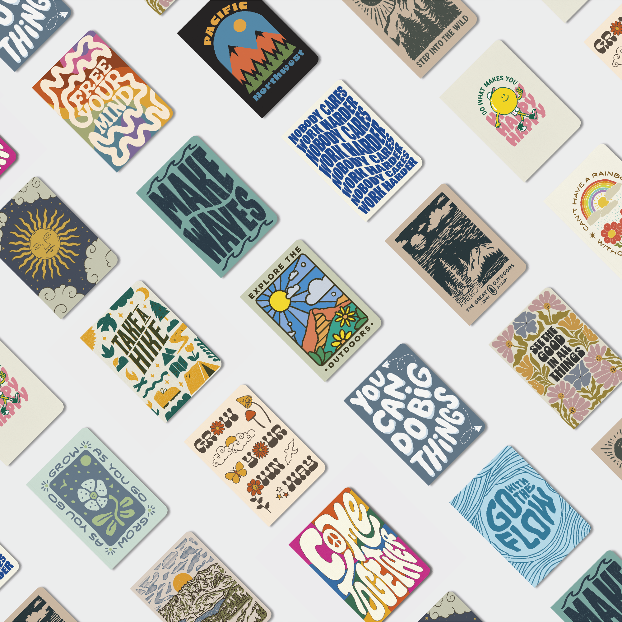 Make Waves Notebook by Pike Street Press featuring a vibrant, artistic cover design with ocean-inspired wave illustrations.