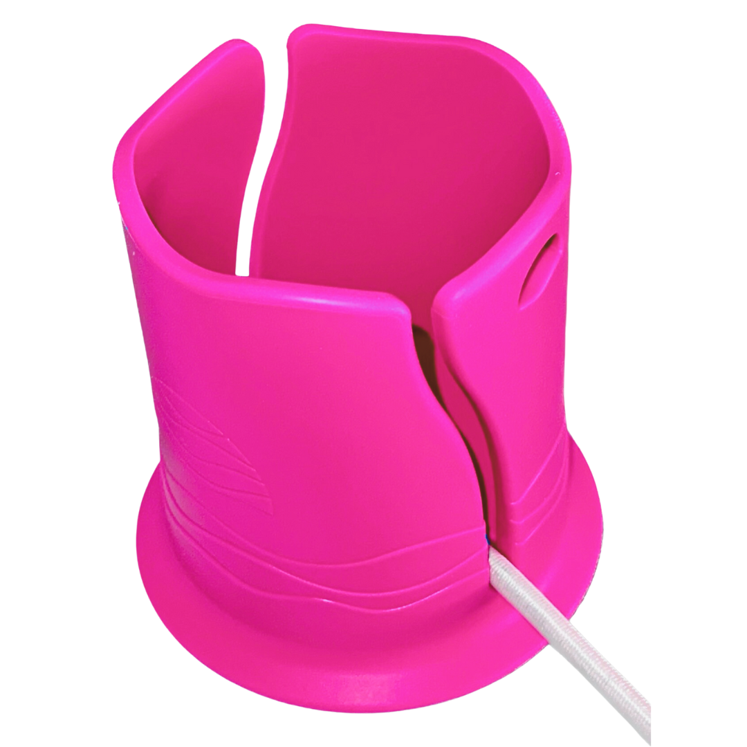 Pink Floatsup® Cup Drink Holder for sporting goods, designed to securely hold cups during outdoor activities.