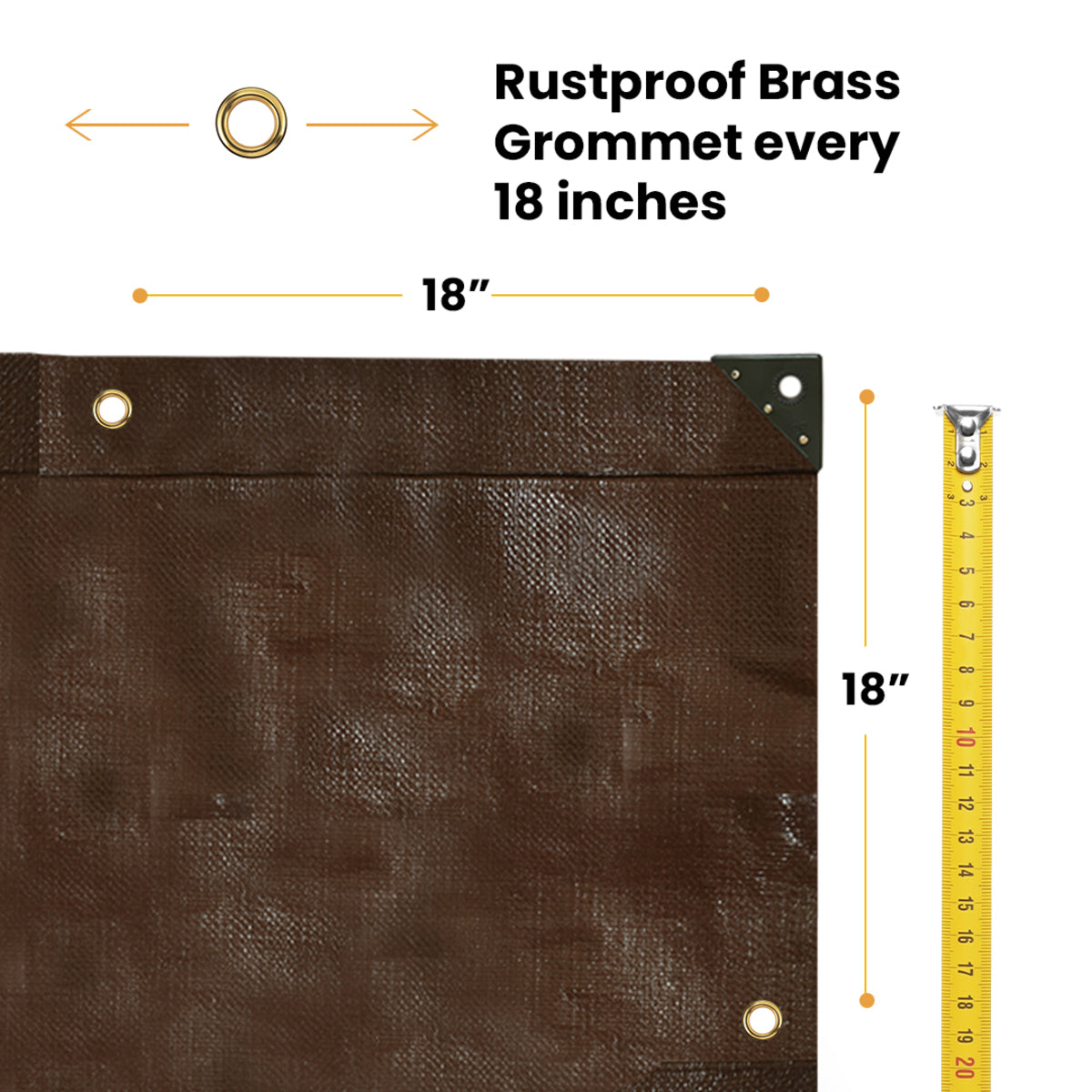 14’ x 16’ White Duck Outdoors heavy-duty poly tarp with reinforced grommets, 16 mil thick for outdoor protection and coverage.