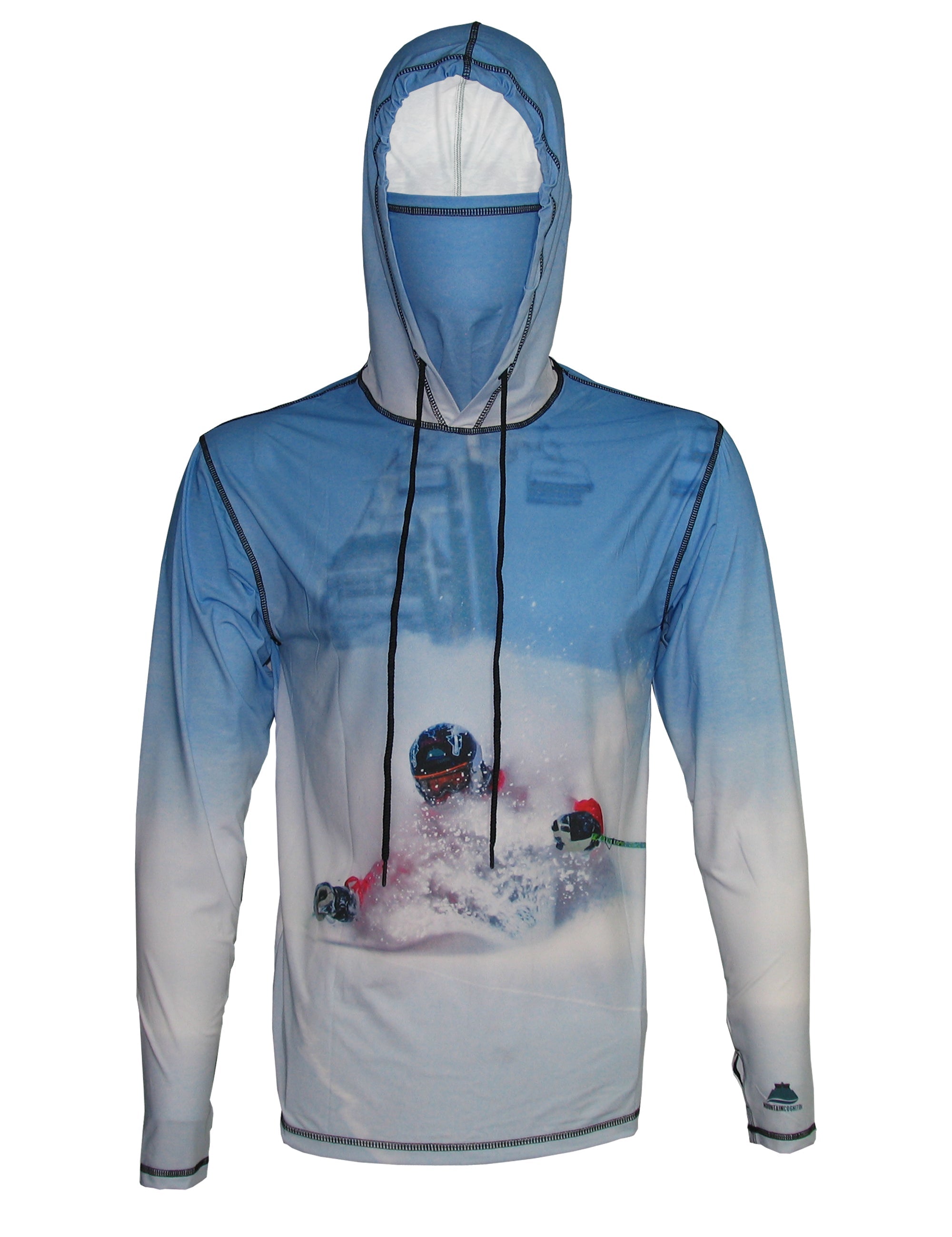 Cognito Brands Pow 2 lightweight mountain graphic hoodie from Sunpro Hoodies collection, front view with mountain design.