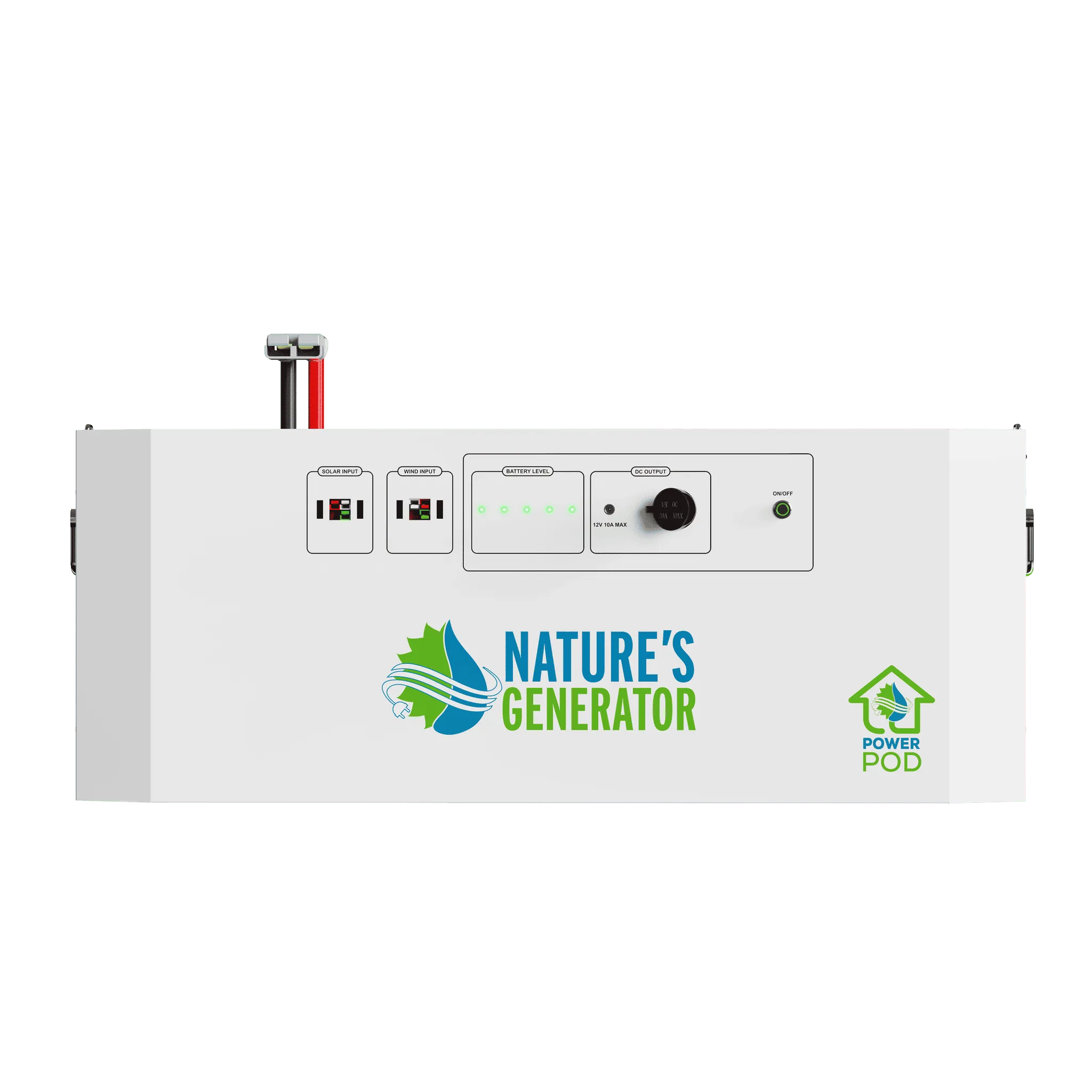 Front view of the Powerhouse V2 Whole Home Generator by Nature's Generator, showcasing its compact design and control panel.